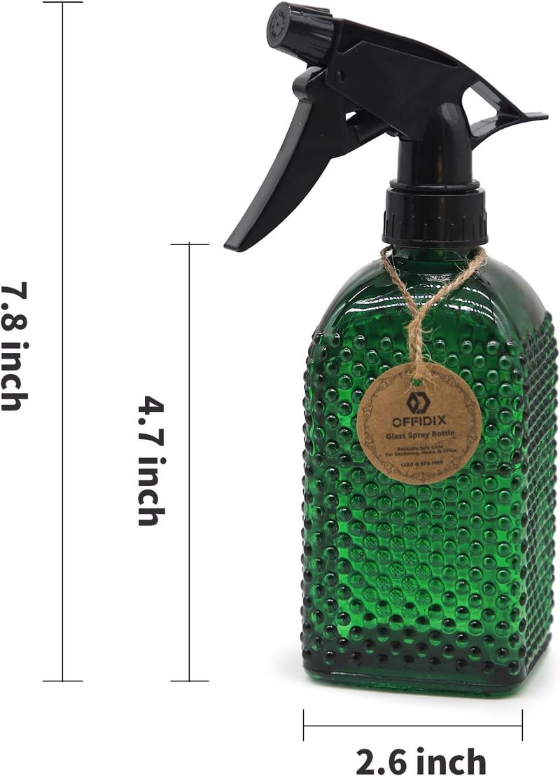 OFFIDIX Fine Mist Plant Mister,Handheld Pressure Glass Spray Bottles,Watering Can with Adjustable Nozzle for Outdoor Indoor Gardening and Cleaning Work (Green) - Image 2